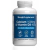Calcium 1000mg & Vitamin D3 400iu | Supports Bone &