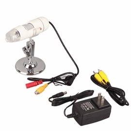 USB Digital Microscope CMOS Sensor 25x to 400x TV AV Interface Professional Digital Microscope for Mobile Phone PC US Plug