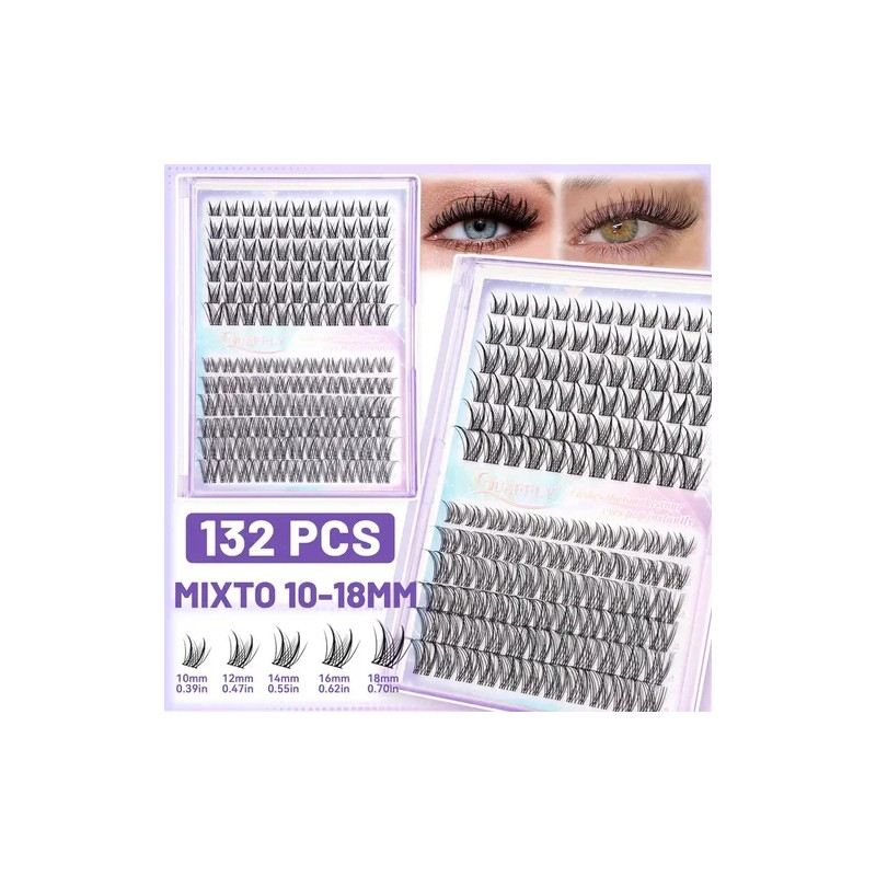 4 Sets De Extensiones De Pestañas De Estilo Natural,10-18mm
