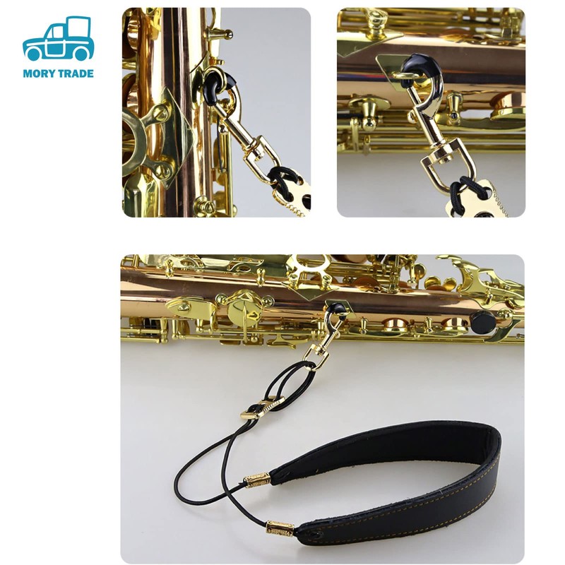 morytrade Sax Strap Shoulder Harness Alto Tenor Baritone Saxophone (Brown)