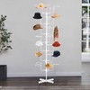 7-Tier Rotating Hat Display Rack, 35 Hooks Adjustable Metal Freestanding