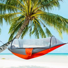 Hammock with Net - Comfortable Camping Hammock with Net,Compact Breathable Lightweight Camp Accessories for Travel Survival Hiking Outside Backpacking Outdoor Backyard