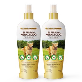 Perro Agradecido Anti Odor Spray®, Grooming Spray for Dogs, Sensitive Skin, Eliminates Odor, Shiny Coat, Easy Dog Brushing, Natural Ingredients, 2-Pack, 8.4 Fl Oz Each, 2 Spray Bottles