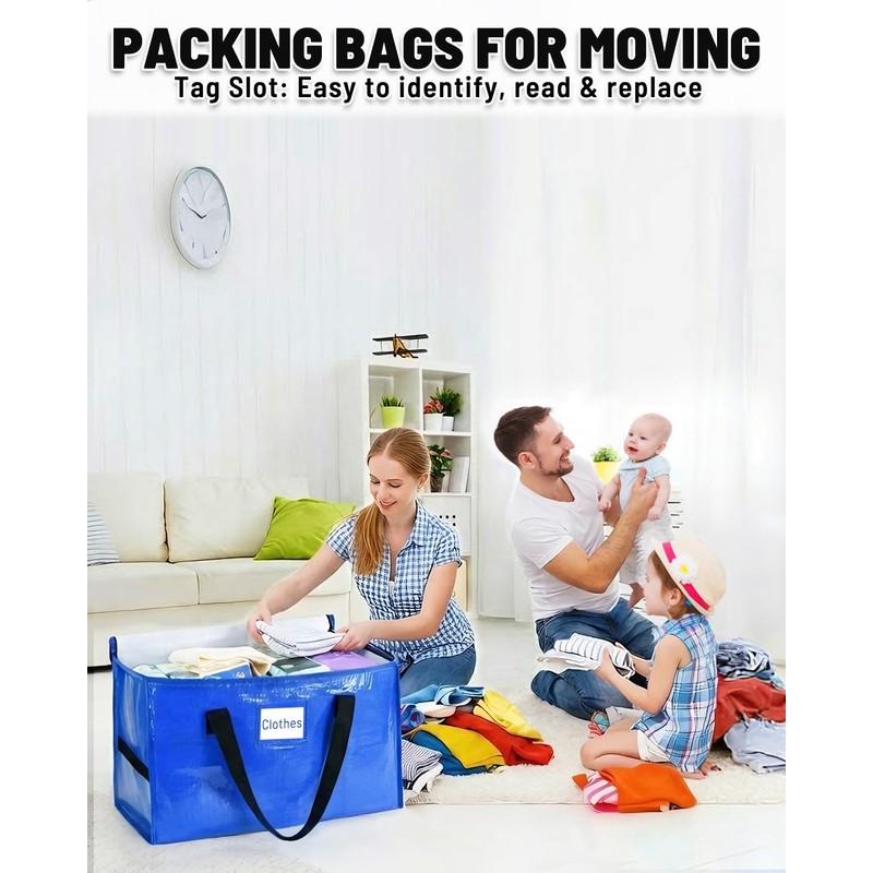 Neverwhy 6 Pack Large Moving Bags with Reinforced Handles &