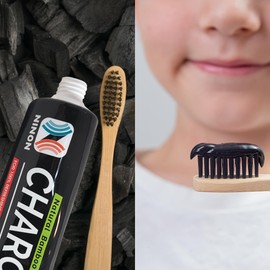 Activated Charcoal Whitening Toothpaste, Fluoride-Free, Enamel-Safe, Natural Mint Flavor, 6.5oz Tube for Stain Removal and Fresh Breath Pack of 1