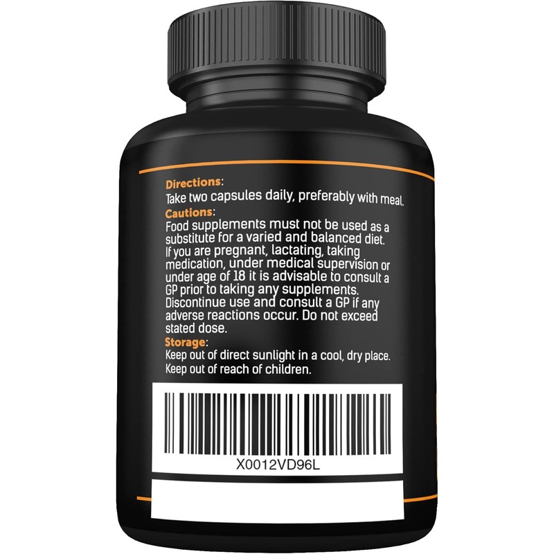 Organic Turmeric Capsules High Strength and Black Pepper with Active