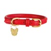 Digby & Fox Rolled Leather Dog Collar (Small, Scarlett)