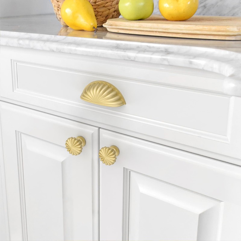 Asidrama 10 Pack 3 Inch(76mm) Brushed Gold Kitchen Cabinet Handles,