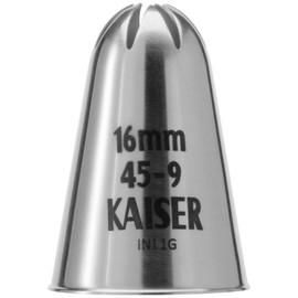 KAISER Professional Decoration Centre Star Nozzle Closed Size 5 16 mm Perfect Professional Quality from Stainless Steel No Edge or Seam with Printed Size Specifications