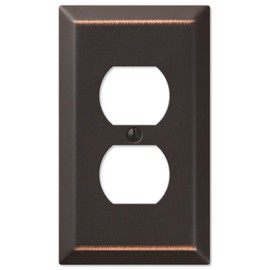 Amerelle 163DDB Century Wallplate, 1 Duplex, Steel, Aged Bronze, 1-Pack