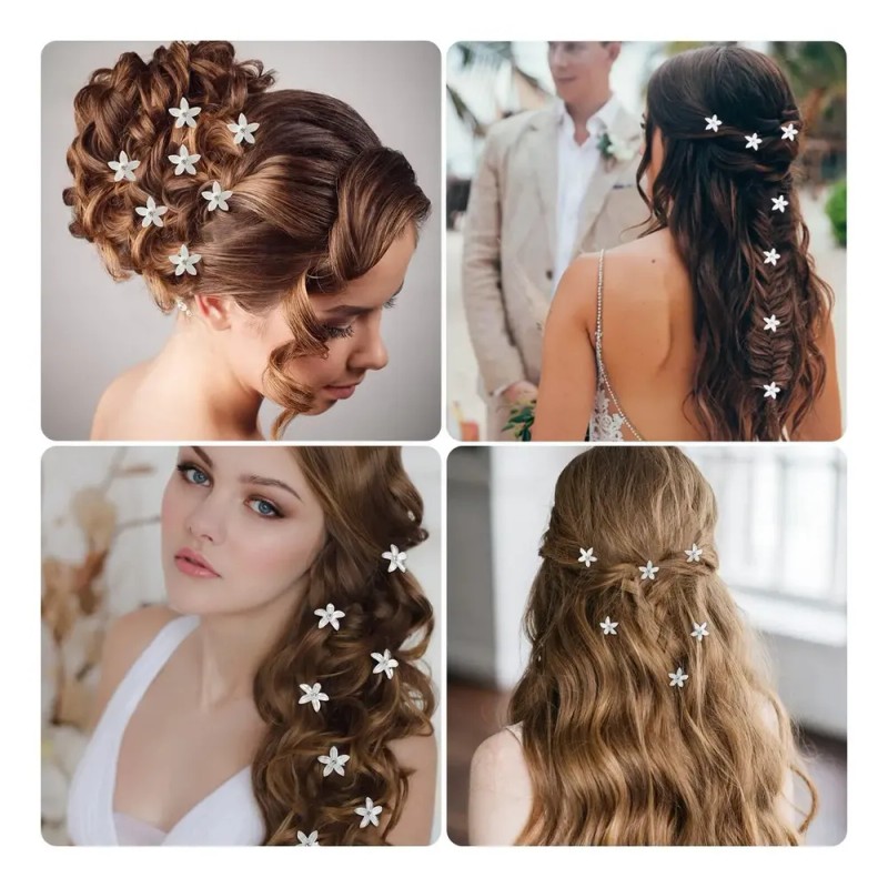 60pcs Horquilla Cabello Accesorios Pelo Boda De Flores Mujer