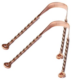 Wonder Care Ayurveda Kupfer Zungenreiniger Paar Pack Zungenreiniger Zickzackförmiger Zungenschaber aus reinem Kupfer (Twister 2er-Pack)