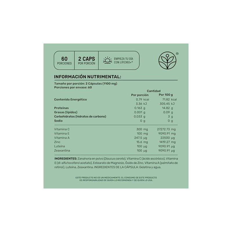 LIFE 360+ Suplemento Alimenticio de VSN Blend, Envase con 120