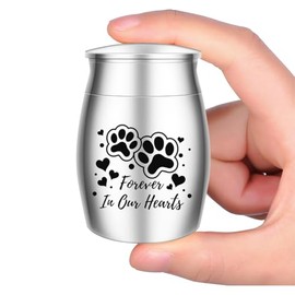 UNICRAFTALE Small Urns Mini Cremation Human Ashes Holder Hearts Dog Paw Prints Pet Stainless Steel Memorial Keepsake Ash Funeral Urn for Pet Small Ashes Urns for Human Family Friends Pets Memorial