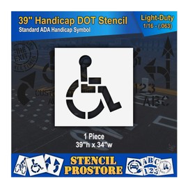 Parking Lot Stencils - 39 in - Handicap - ADA Stencil (1-Part) - 39" x 34" x 4" Stroke x 1/16" (63 mil) - Light-Duty
