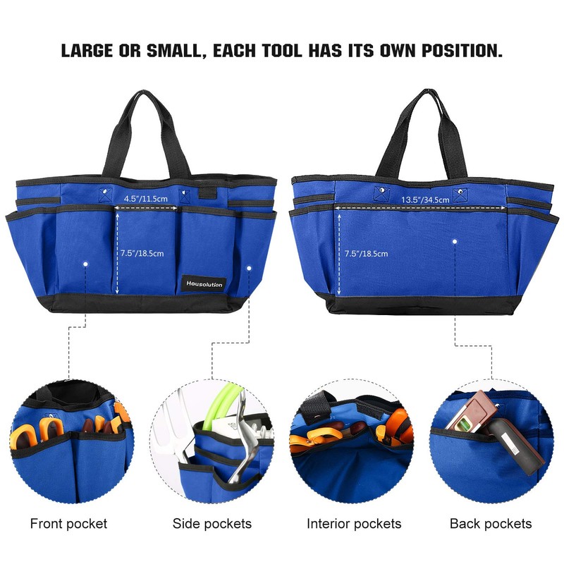 Housolution Gardening Tote Bag, Deluxe Garden Tool Storage Bag and
