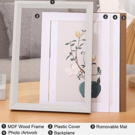2 Pack Photo Frames 4 x 6 Picture Frame with Mat,Wall Hange and Table Decor for Home, Office,Gallery（White）