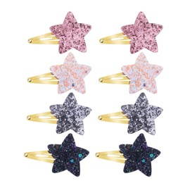 BNREOZA 4 Pairs Cute Star Hair Clips Metal Hair Clips for Girls Snap Hair Clips Glitter Fashion Hair Clips Styling Y2k Women Girls Party Birthday Gifts