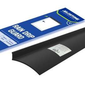 JELOSTONE 40" L x 2.5" W Commercial Grade Door Rain Drip Guard (Black)- UL Rated Over Door and Window Drip Cap Rain Deflector - Drip Edge Roof Rain Diverter Guards House - JS-346RD, Black Anodized