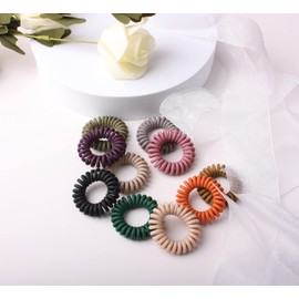 Spiral Hair Ties,Coils Hair Ties,Phone Cord Hair Bands,YOOZI No Damage Crease Plastic Ponytail Holder Hair Coil Headband for Woman/Girl,10 Pcs(Multicolor)