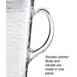 KLIFA- RIPPLE- 2.13 Quarts/76 oz, Acrylic Water Pitcher with Strong Handle, BPA-Free, Shatter-proof Jug with Lid, Plastic Pitcher for Juice, Milk, Beverage & Iced Tea,1 piece, Clear