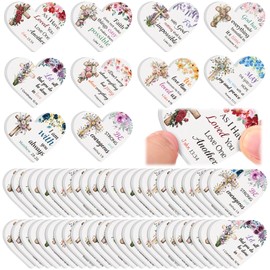 50 Pcs Christian Gifts Bulk for Women Religious Scripture Mini Heart Nail Files Emery Board Double-Sided Nails Boards Bible Verse Group Church Religious Party Favors for Employee Coworker Supplies