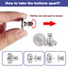 12 Sets Buttons pins for Loose Jeans，No Sew Jeans Button