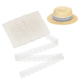 letsinstyle 10 Yards Embroidered Sewing Lace Edge Trim, White Polyester Embroidery Trims, Cotton Fabric Trimmings for DIY Craft and Sewing Wedding Bridal Dress