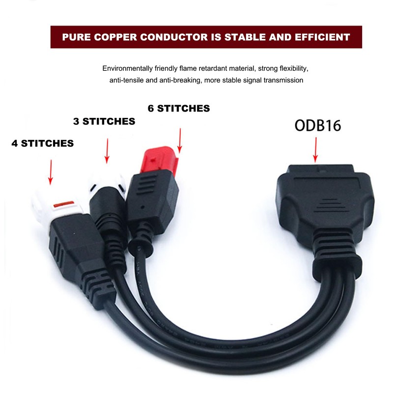 Xiciki Fits Yamaha 3 4 6 Pin OBD2 Diagnostic Cable,
