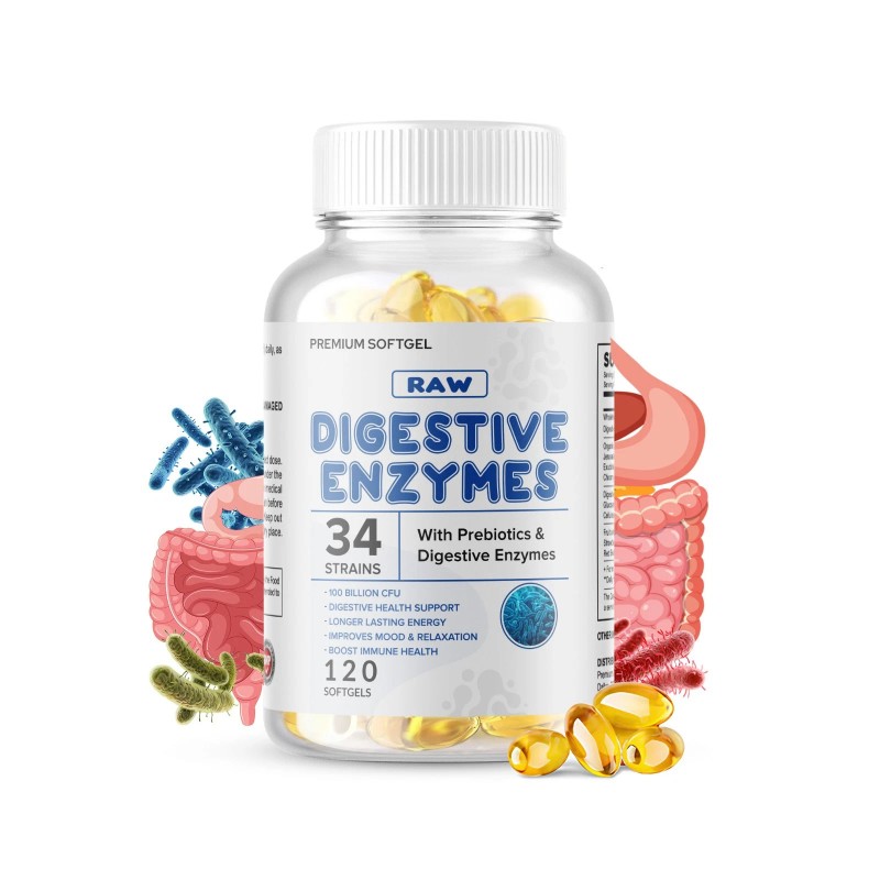 Digestive Enzymes Prebiotic & Probiotics Gas, Constipation & Bloating Relief