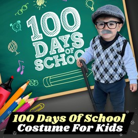 Joycover Old Man Costume For Kids Boys 100 Days Of School Costume Grandpa costume for kids With Real accessories