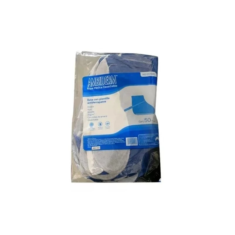 Ambiderm Cubre Zapato Desechable Cubre Bota Sms (50 Pzas) Ambiderm