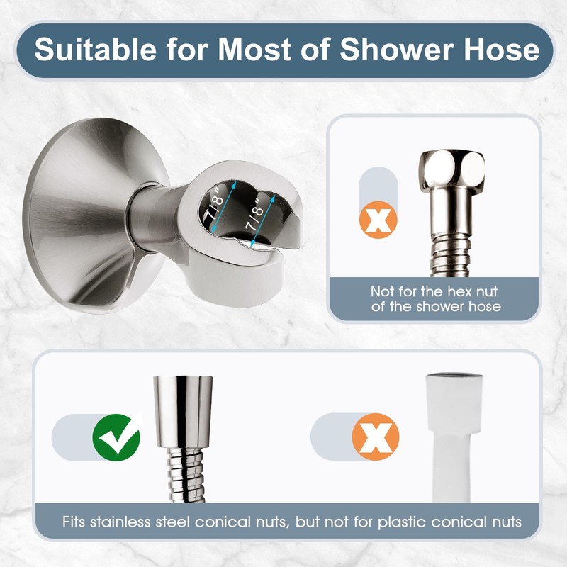BRIGHT SHOWERS Strong Adhesive Shower Head Holder with Dual Angle