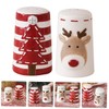 FUNOMOCYA 2pcs Ceramic Salt Pepper Christmas Style Spice Jars Salt
