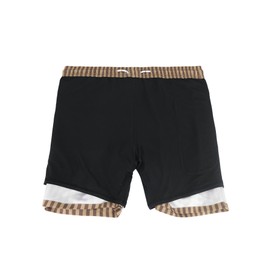 COOLOYA Men's 2 in 1 Hawaii Print Swim Trunks with Compression Liner 5" Bathing Suits Quick Dry Shorts Brown Striped S