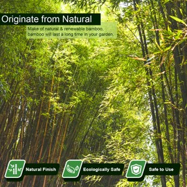 Jollybower 20pcs 5/8" D Thicker Heavy Duty Bamboo Stakes, 6FT Plant Stakes, Natural Garden Stakes for Tomato, Bean, Flowers,Trees Potted and Climbing Plant Support | Jollybower