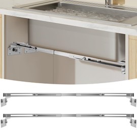 Undermount Sink Supports Brackets, 28-39.8 inches Adjustable Support Pole, Heavy Duty Stainless Steel Kitchen Sink Installation Parts Kit, 900lbs Load Capacity Undermount Sink Mounting Brackets