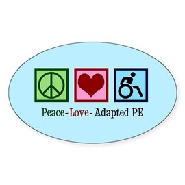 CafePress Adapted PE Teacher Oval Car Bumper Sticker