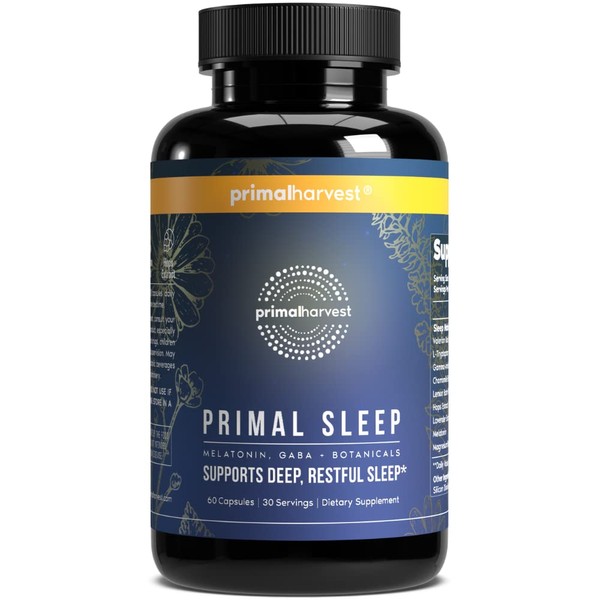 Primal Harvest Primal Sleep Support Supplement, 60 Capsules with Valerian