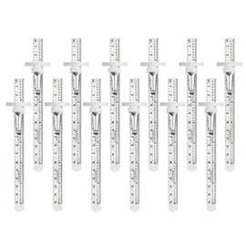 KEARING 6 Inch 15 cm Pocket Ruler Stainless Steel with Detachable Clips – Imperial & Metric Graduations, 12 Pieces, Perfect for Woodworking, Design, Engineering, and Office Supplies