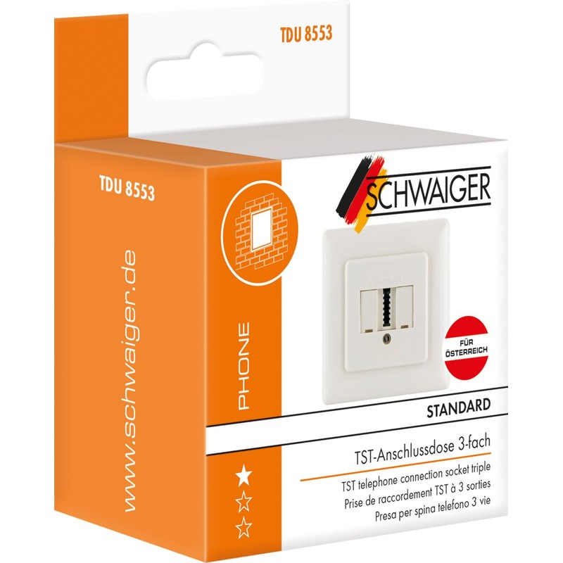 SCHWAIGER TDU8553 031 Telephone Junction Box Austria TST Socket Flush-Mounted