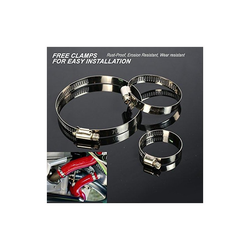 G-PLUS Silicone Radiator Coolant Hose Pipe Kit Clamps Compatible With