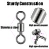 Dr.Fish 50 Pack Fishing Micro Swivels Fly Fishing Swivels Rolling