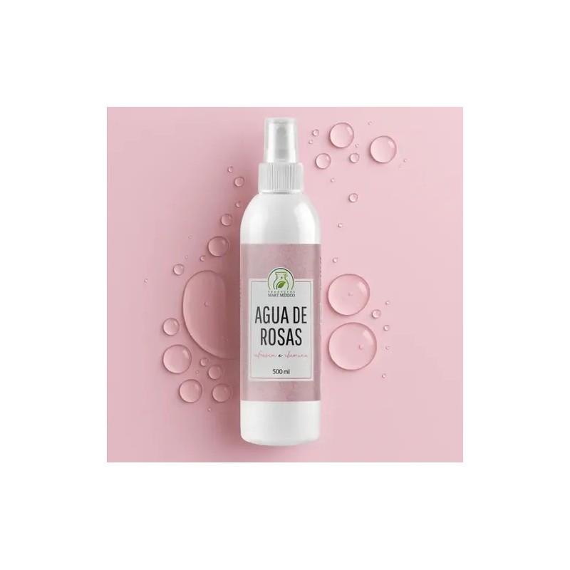 Productos Mart Mexico Tónico Agua de Rosas 500ml Hidratante Hipoalergénico