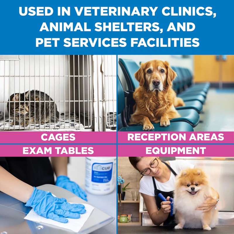 REScue One-Step Disinfectant Cleaner & Deodorizer Wipes for Vet Use