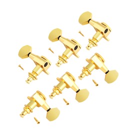 Rubatone Locking Guitar String Tuning Pegs Sealed Guitar Machine Heads Tuners Tuning Keys 3 Left 3 Right for Electric Guitar or Acoustic Guitar Gold.