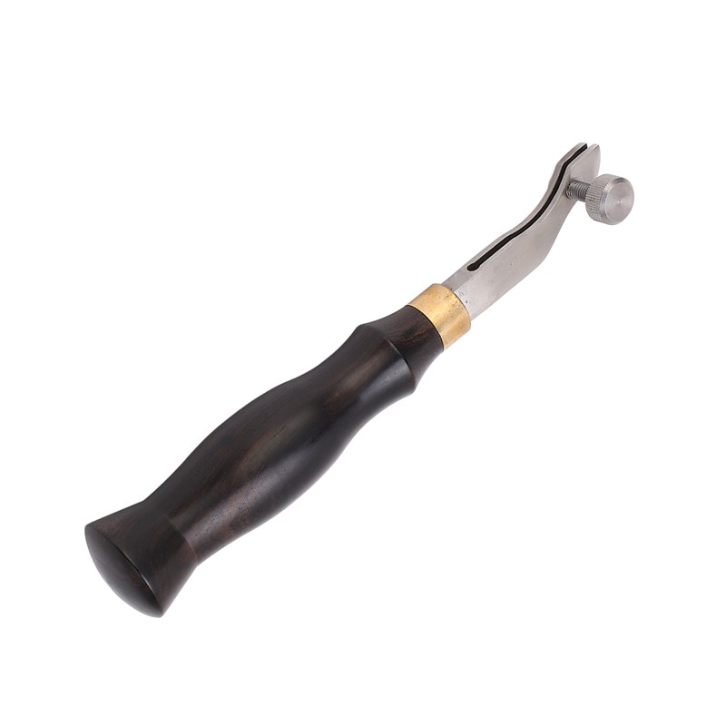 Leather Creaser 0.5mm Regulable Screw Ebony Handle Arc Design Stainless