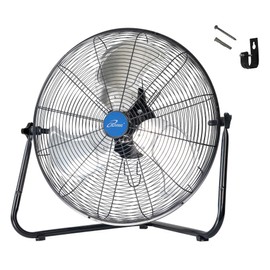 iLIVING 20 Inch Heavy Duty Floor & Wall Mount Fan - 5500 CFM High Velocity, 160-Watt, 3-Speed, Industrial Cooling for Garage, Workshop, Office, Home - UL Listed, Black