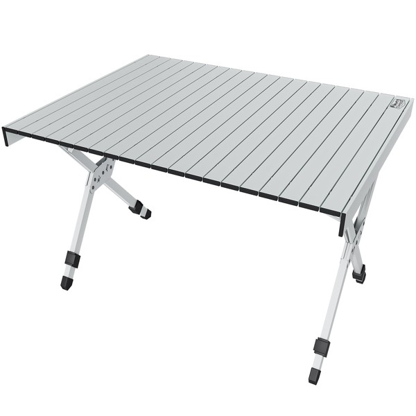 TIMBER RIDGE Folding Camping Table Adjustable Height, 4-6 Person Lightweight