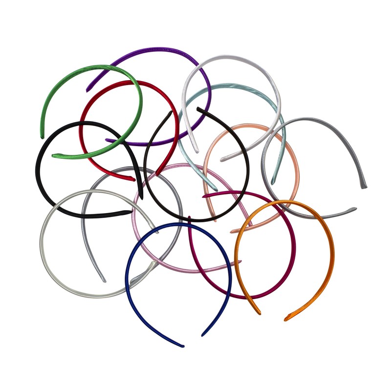 Satin Covered Headbands 10 mm Wide Sold by The Piece